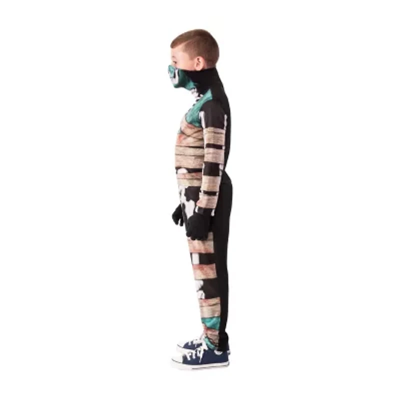 Little & Big Kid Boys Half Masked Skeleton Costume