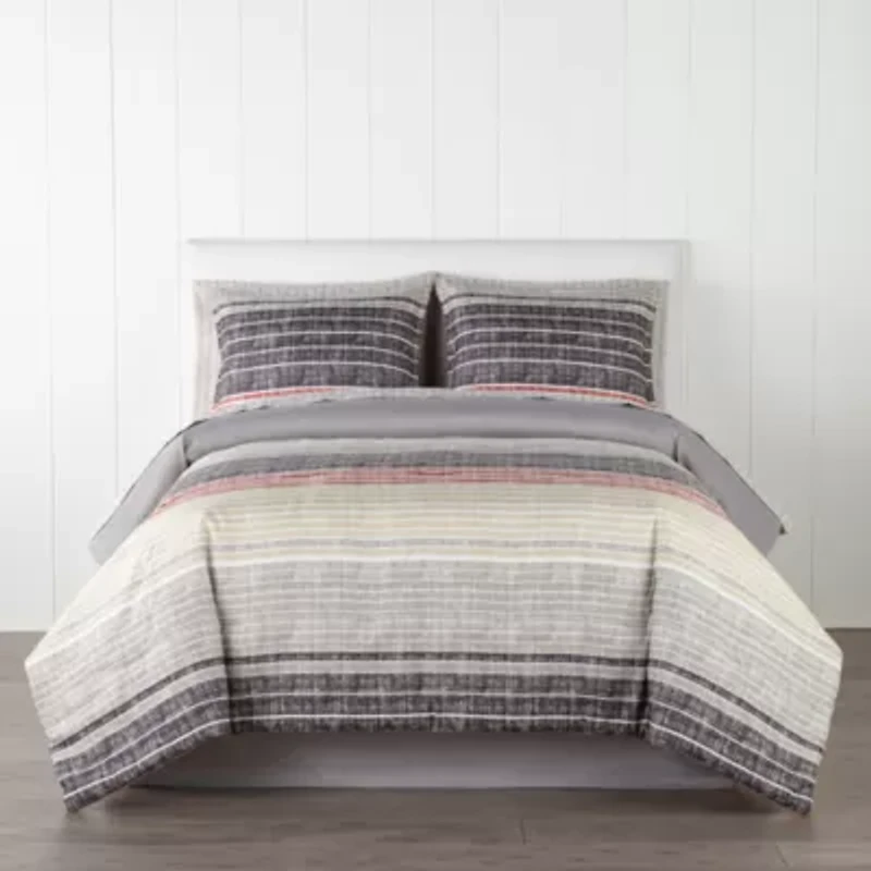 Home Expressions Mercer Stripes Complete Bedding Set With Sheets