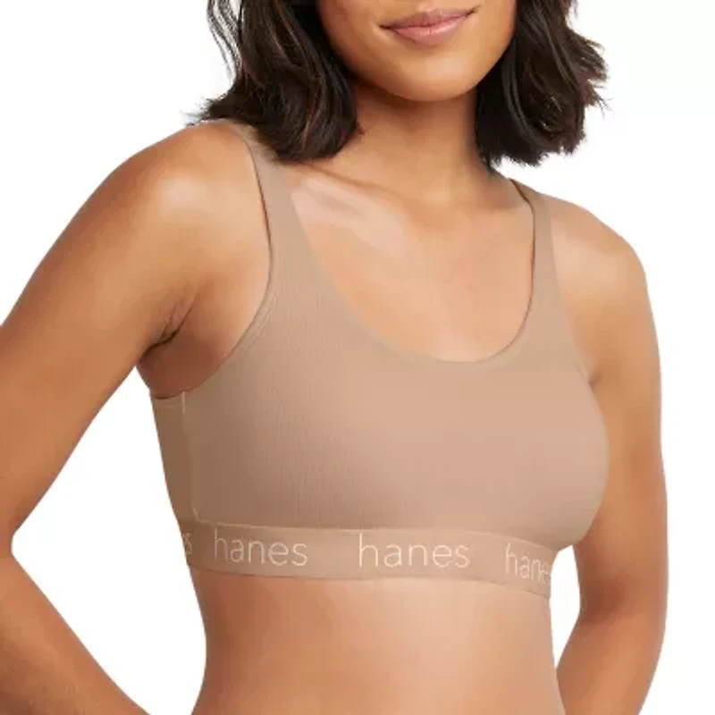 Hanes Originals Ultimate Stretch Cotton Women's Scoopneck Bralette, 2-Pack DHO102