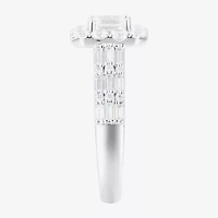 Limited Quantities! Womens 1 1/2 CT. T.W. Natural White Diamond 14K White Gold Side Stone Halo Engagement Ring