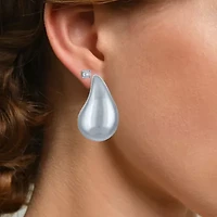 (G-H / Si2-I1) Womens 1/10 CT. T.W. Lab Grown White Diamond Sterling Silver Earring Set