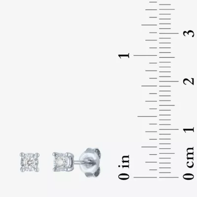 (G-H / Si2-I1) Womens 1/10 CT. T.W. Lab Grown White Diamond Sterling Silver Earring Set