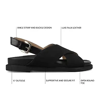 Journee Collection Cloudsteppers Womens Marinna Flat Sandals