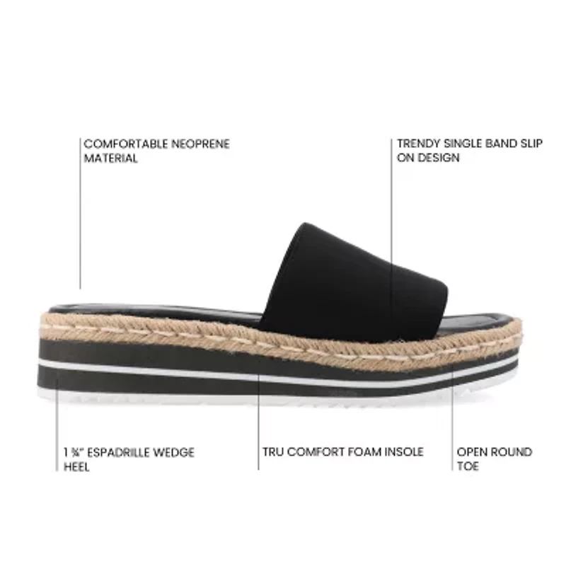Journee Collection Cloudsteppers Womens Rosey Slide Sandals