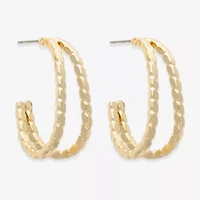 Bold Elements Womens 20.2mm Hoop Earrings