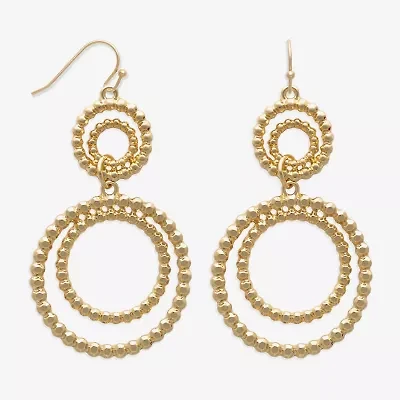 Bold Elements Gold Tone Womens Stainless Steel Drop Earrings