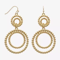 Bold Elements Gold Tone Womens Stainless Steel Drop Earrings