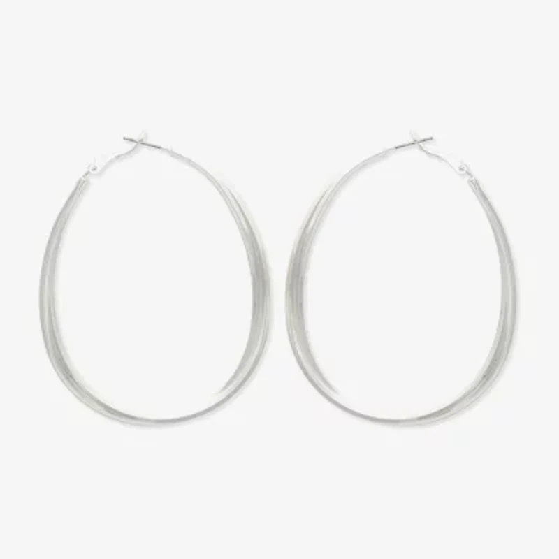 Bold Elements Womens Stainless Steel 53.3mm Hoop Earrings