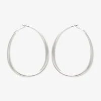 Bold Elements Womens Stainless Steel 53.3mm Hoop Earrings