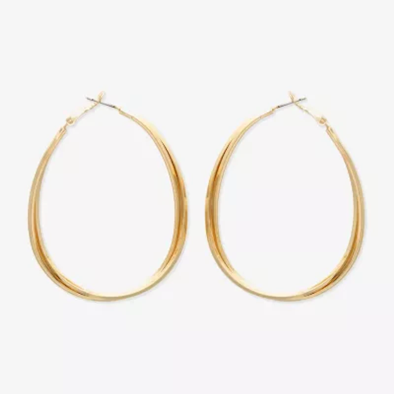 Bold Elements Womens Stainless Steel 53.3mm Hoop Earrings