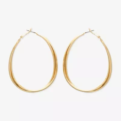 Bold Elements Womens Stainless Steel 53.3mm Hoop Earrings