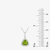 Womens Genuine Green Peridot Sterling Silver 18 Inch Pendant Necklace
