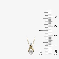 Womens 1/6 CT. T.W. Lab Grown White Diamond 10K Gold Round 18 Inch Pendant Necklace