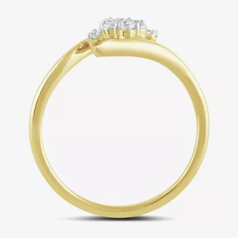 Diamond Blossom Womens 1/6 CT. T.W. Lab Grown White 10K Gold Midi  Cocktail Ring