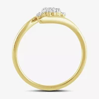 Diamond Blossom Womens 1/6 CT. T.W. Lab Grown White 10K Gold Midi  Cocktail Ring