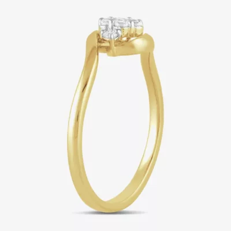 Diamond Blossom Womens 1/6 CT. T.W. Lab Grown White 10K Gold Midi  Cocktail Ring