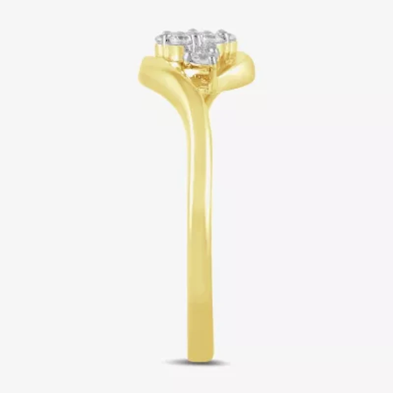 Diamond Blossom Womens 1/6 CT. T.W. Lab Grown White 10K Gold Midi  Cocktail Ring