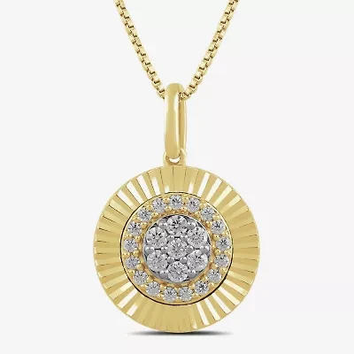 Diamond Blossom Womens 1/4 CT. T.W. Lab Grown White Diamond 14K Gold Over Silver Sterling Silver 18 Inch Pendant Necklace