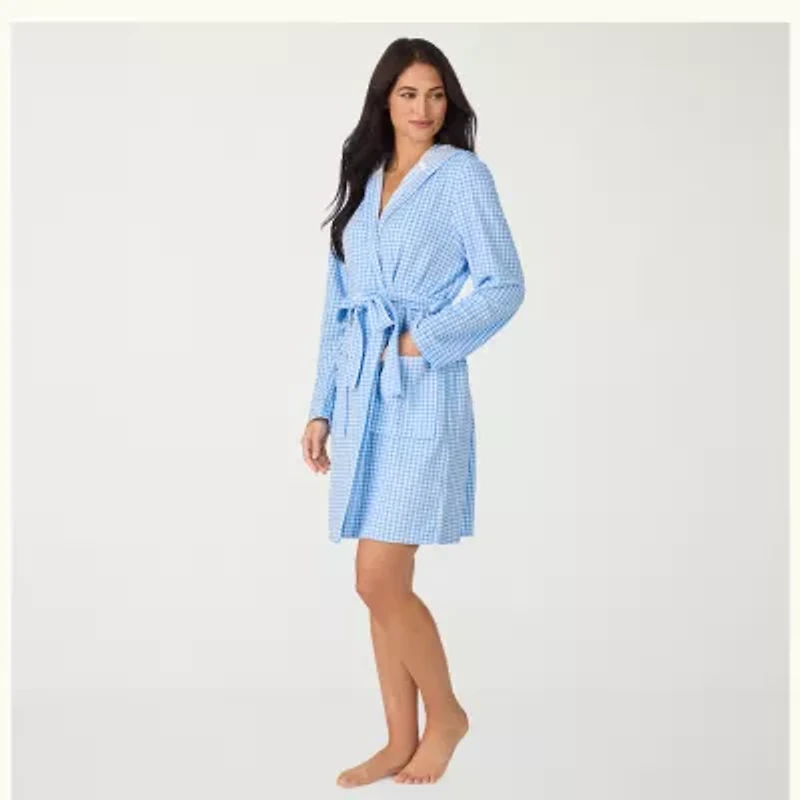 Cuddl Duds Womens Long Sleeve Short Length Robe