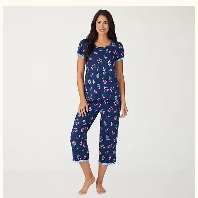 Cuddl Duds Womens Short Sleeve 2-pc. Pajama Sets