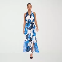 London Style Womens Sleeveless Floral Maxi Dress