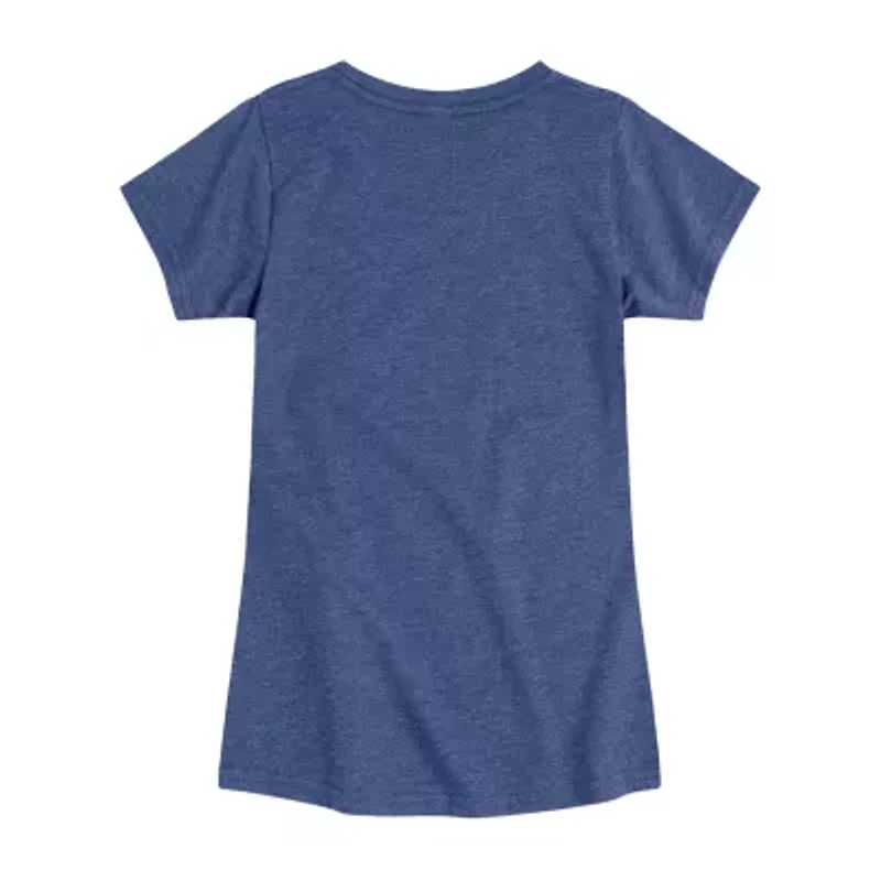 Disney Collection Little & Big Kid Girls Crew Neck Short Sleeve Classic Fit Graphic T-Shirt