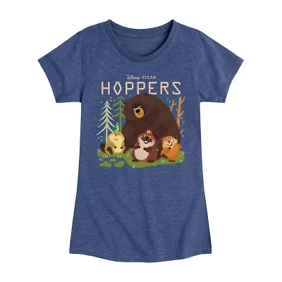 Disney Collection Little & Big Kid Girls Crew Neck Short Sleeve Classic Fit Graphic T-Shirt