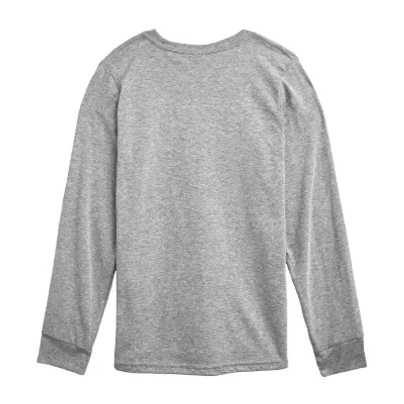 Disney Collection Toddler Boys Crew Neck Long Sleeve Regular Fit Graphic T-Shirt