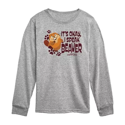 Disney Collection Toddler Boys Crew Neck Long Sleeve Regular Fit Graphic T-Shirt