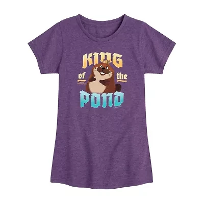 Disney Collection Toddler Girls Crew Neck Short Sleeve Classic Fit Graphic T-Shirt