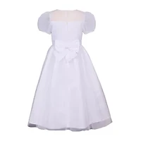Bonnie Jean Big Kid Girls Communion Short Sleeve Puffed Flower Girl Fit + Flare Dress