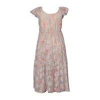 Bonnie Jean Big Kid Girls Short Sleeve Flutter A-Line Dress
