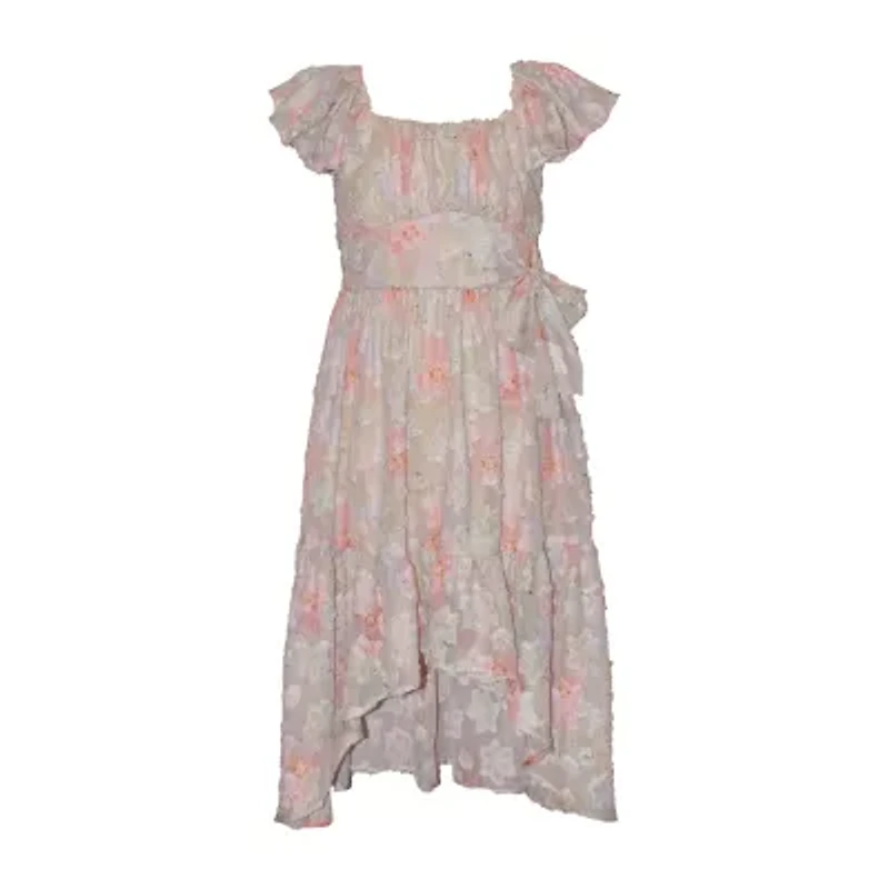 Bonnie Jean Big Kid Girls Short Sleeve Flutter A-Line Dress