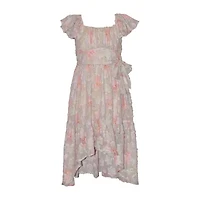 Bonnie Jean Big Kid Girls Short Sleeve Flutter A-Line Dress