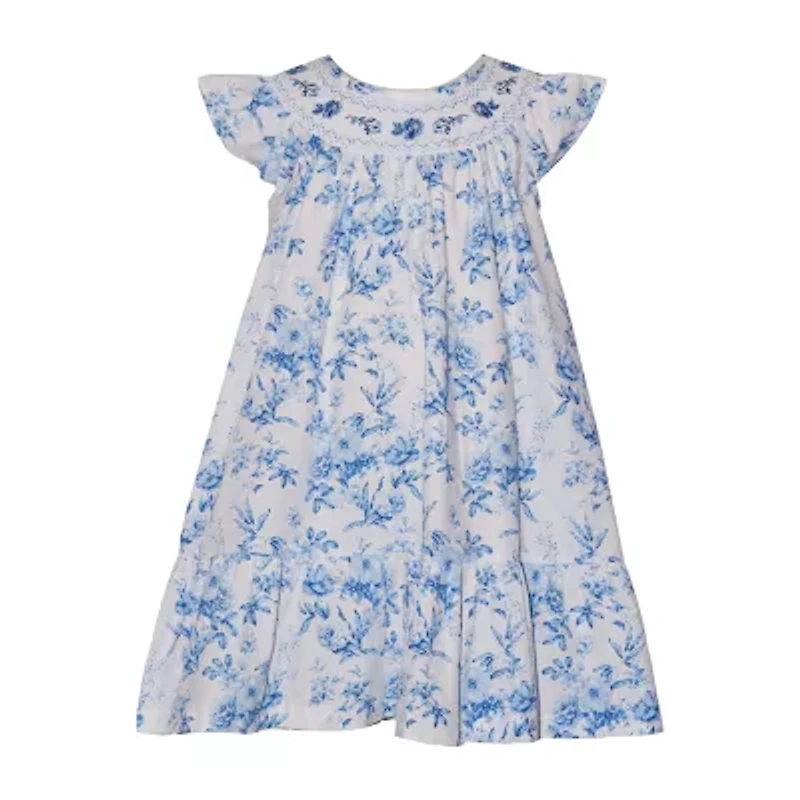 Bonnie Jean Little Girls Short Sleeve Flutter A-Line Dress