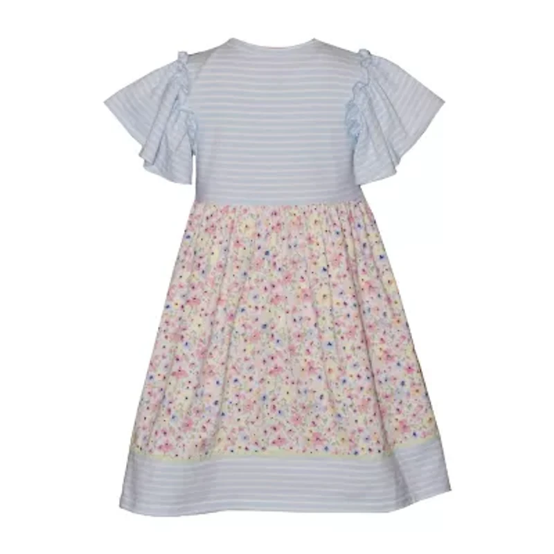 Bonnie Jean Little Girls Short Sleeve Flutter A-Line Dress
