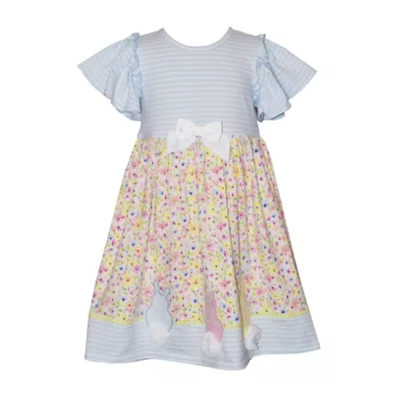 Bonnie Jean Little Girls Short Sleeve Flutter A-Line Dress
