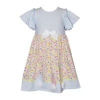 Bonnie Jean Little Girls Short Sleeve Flutter A-Line Dress