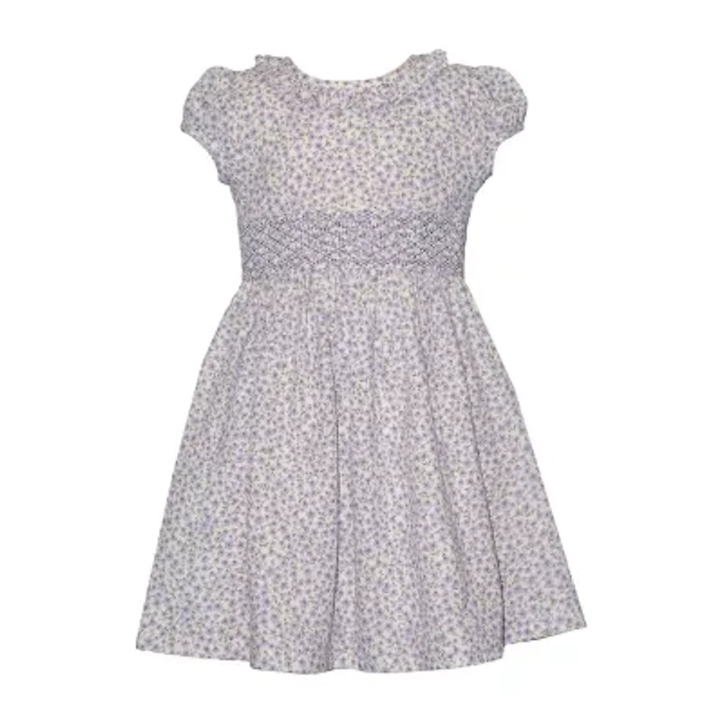 Bonnie Jean Little Girls Short Sleeve Puffed A-Line Dress