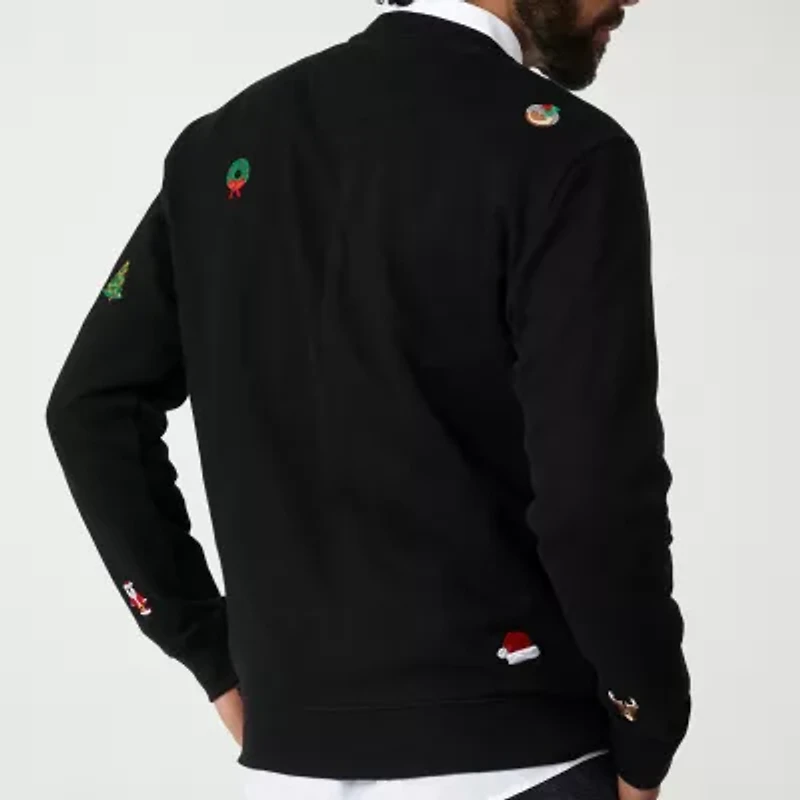 Novelty Mens Crew Neck Long Sleeve Graphic T-Shirt