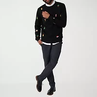 Novelty Mens Crew Neck Long Sleeve Graphic T-Shirt