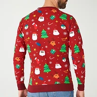 Novelty Mens Crew Neck Long Sleeve Graphic T-Shirt