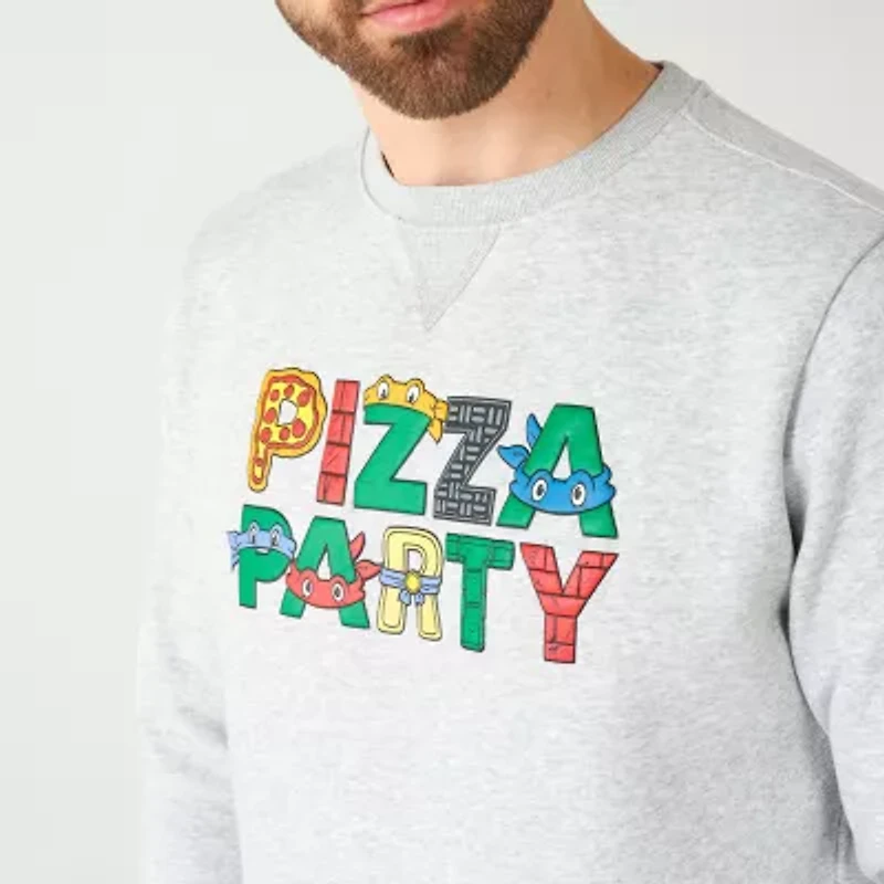 Novelty Mens Crew Neck Long Sleeve Teenage Mutant Ninja Turtles Graphic T-Shirt