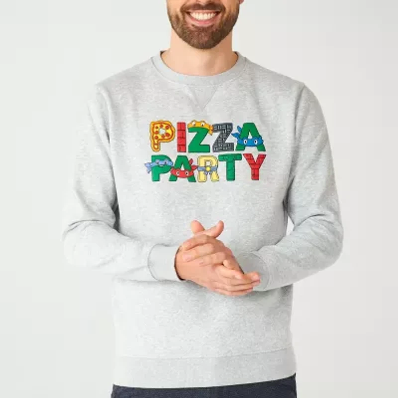 Novelty Mens Crew Neck Long Sleeve Teenage Mutant Ninja Turtles Graphic T-Shirt