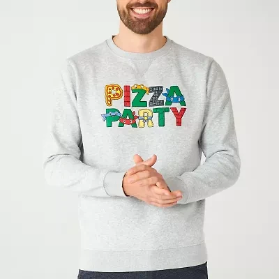 Novelty Mens Crew Neck Long Sleeve Teenage Mutant Ninja Turtles Graphic T-Shirt