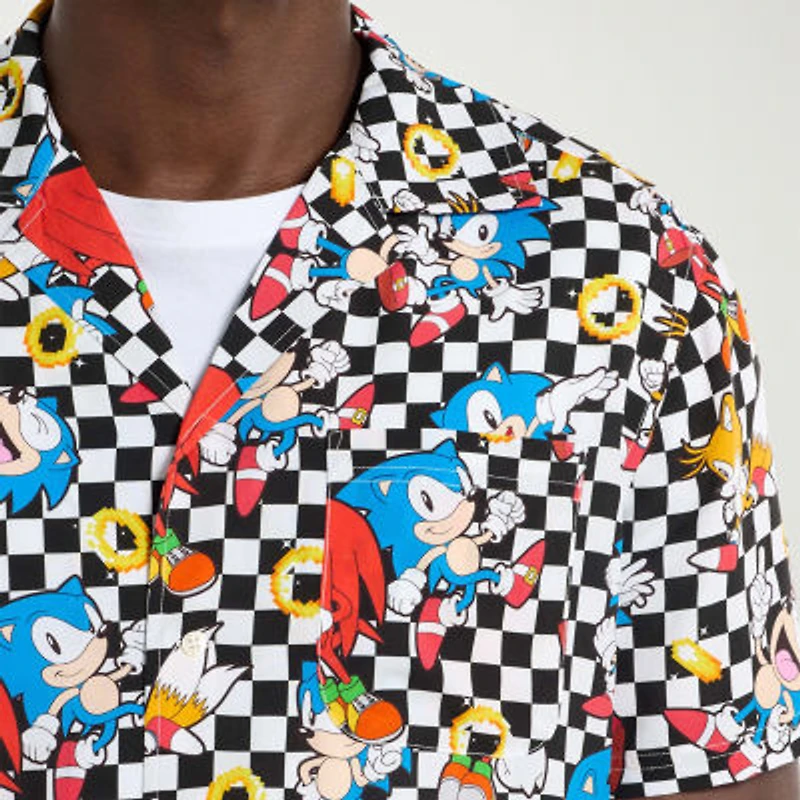 Novelty Mens Short Sleeve Sonic the Hedgehog Graphic T-Shirt