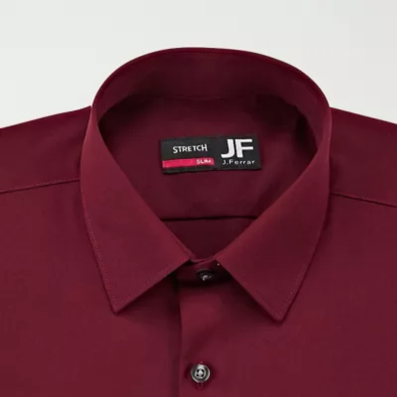 J. Ferrar 360 Stretch Slim Performance Mens Fit Fabric Long Sleeve Dress Shirt