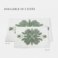 Casual Comfort Flower Pattern Cotton Bath Mat