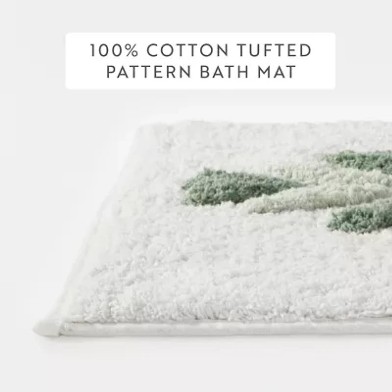 Casual Comfort Flower Pattern Cotton Bath Mat
