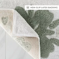 Casual Comfort Flower Pattern Cotton Bath Mat